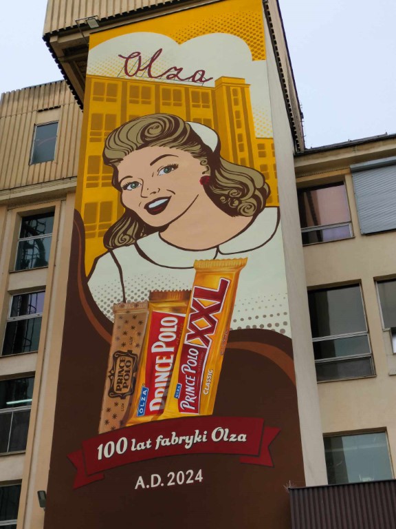 Mural na fabryce Mondelez w Cieszynie